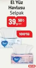 SELPAK EL YÜZ HAVLUSU 100'LÜ indirimli fiyat SELPAK EL YÜZ HAVLUSU 100'LÜ fiyat ve kampanya bilgisi